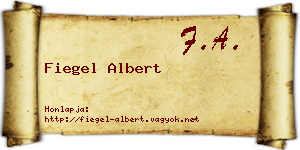 Fiegel Albert névjegykártya